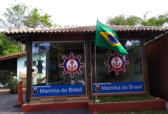 Fachada da Escola Náutica 34 em Salto Grande